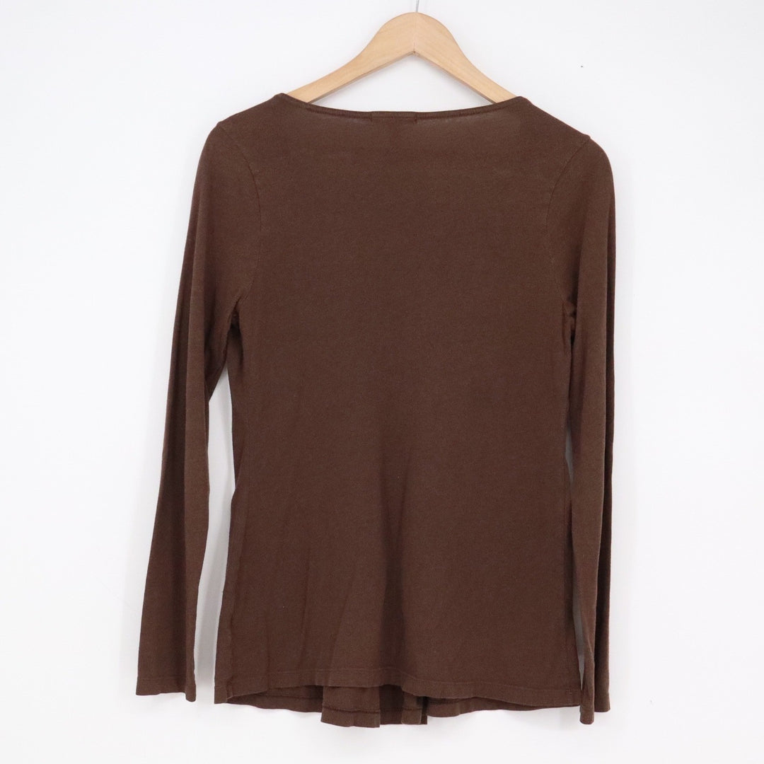 Old Navy Maternity Brown Long Sleeve Deep V-Neck Empire Waist Top Small