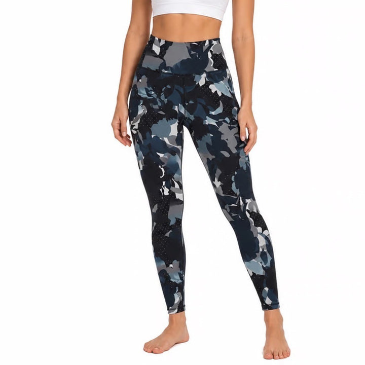 Old Navy Active Elevate Go-Dry Leggings XL Blue Abstract Floral Polka Dot SSA093