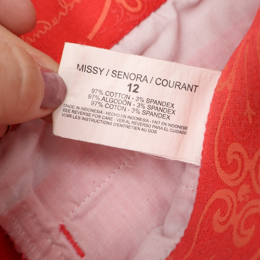 Gloria Vanderbilt Coral Pink Chino Shorts Womens Size 12 Stretch Mid Rise 6in
