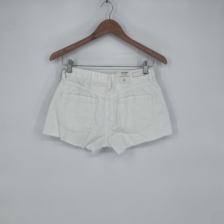 [BLANKNYC] The Barrow White Eyelet Denim Shorts Size 25 Raw Hem