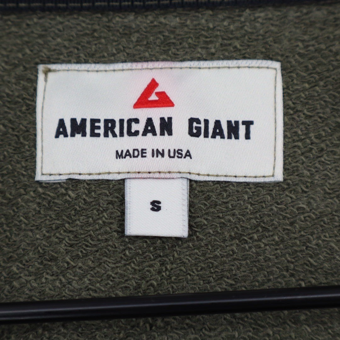 American Giant Crewneck Sweatshirt Olive Green Cotton Made in USA Size Small