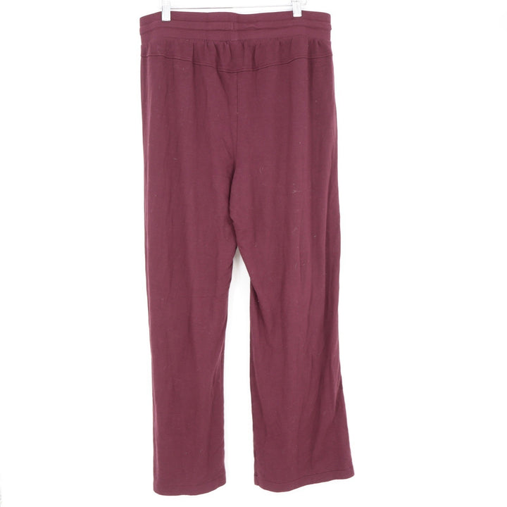 Terra & Sky Womens 0X 14W Burgundy Wide Leg Lounge Pants Drawstring Pockets Soft