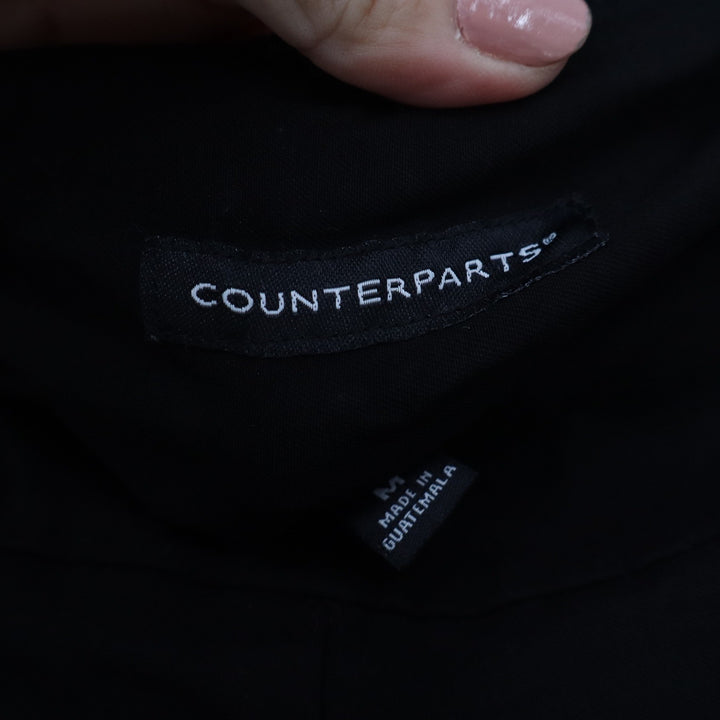 Counterparts Black Pull On Ankle Pants Rhinestone Button Hem Size M
