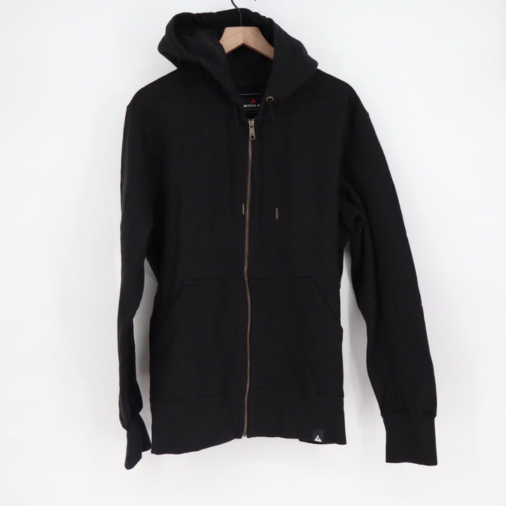 American Giant Mens Black Full Zip Hoodie Fleece Lined Hooded Sweatshirt Size L