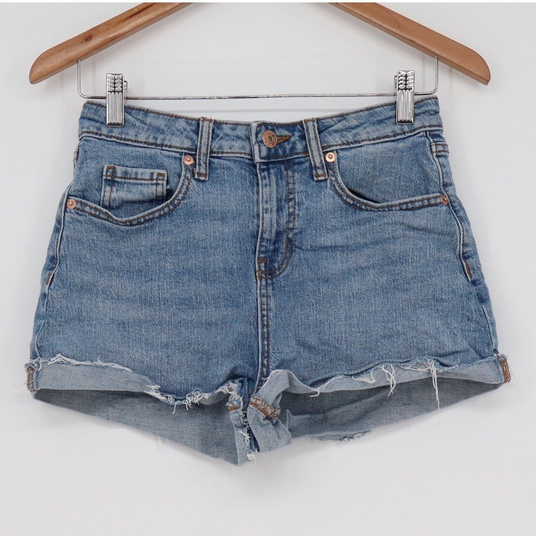 Wild Fable High Rise Rolled Cuff Denim Shorts Medium Wash Blue Womens Size 4/R
