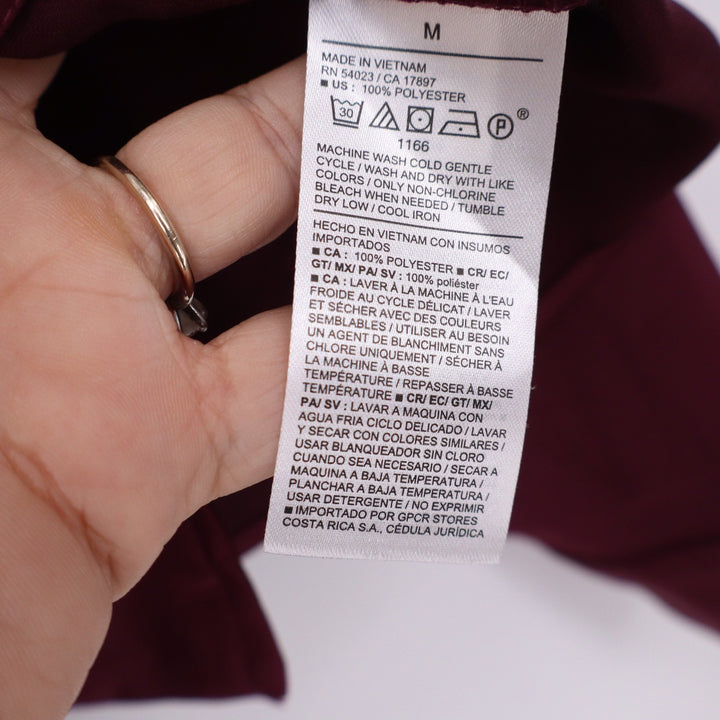 Old Navy Blouse Womens Medium Button-Down Burgundy Long Sleeve Excellent
