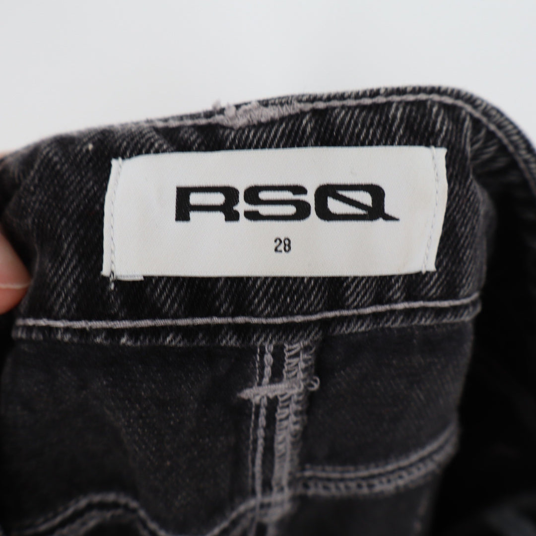 RSQ Mens Faded Black Carpenter Utility Straight Leg Denim Jeans Size 28