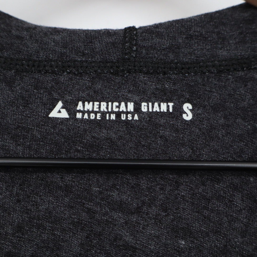 American Giant Charcoal Heather Full Zip Hoodie Sweatshirt Size S Made in USA
