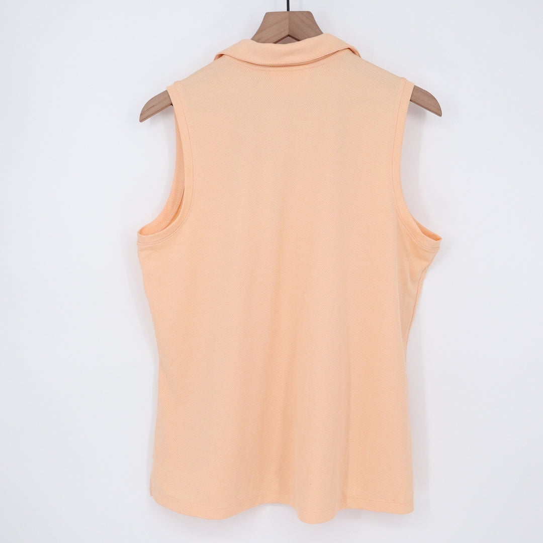 Walter Hagen Clubhouse Scallop Sleeveless Polo Peach Fuzz XL