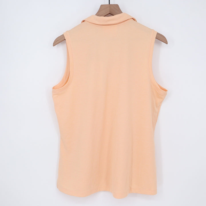 Walter Hagen Clubhouse Scallop Sleeveless Polo Peach Fuzz XL