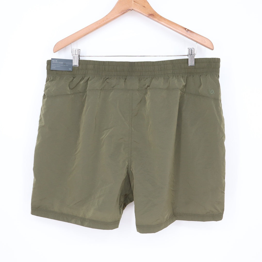 VRST Mens All-In 5 Inch Unlined Shorts Olive Green Shine XL