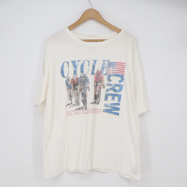 Vintage Souls T-Shirt Womens S Cycle Crew Road Masters White Graphic Excellent