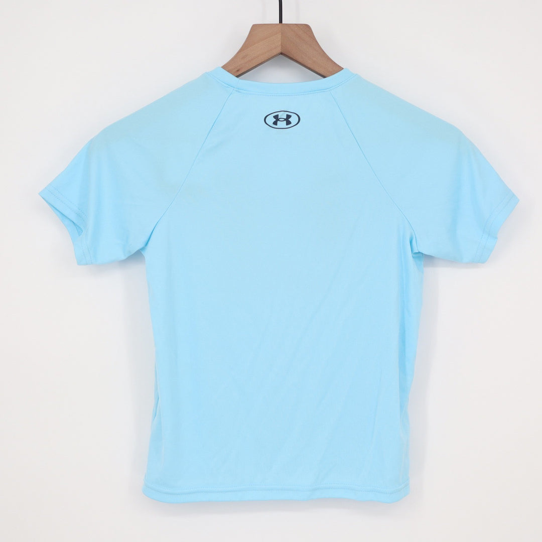 Under Armour Boys Tech Hybrid Print SS T-Shirt Light Blue YXS NEW