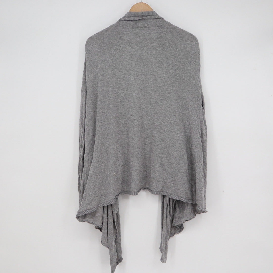 Dip Womens Grey Open Front Waterfall Draped Cardigan Sweater XL Modal Blend