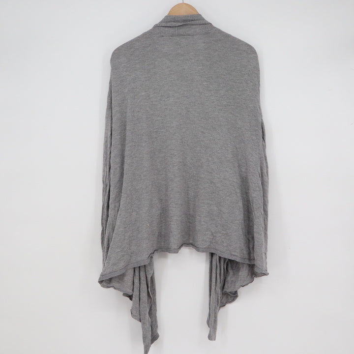 Dip Womens Grey Open Front Waterfall Draped Cardigan Sweater XL Modal Blend