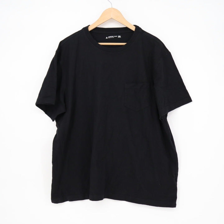 American Giant Mens Pocket T Shirt Black XXL Cotton Made in USA Crew Neck Casual