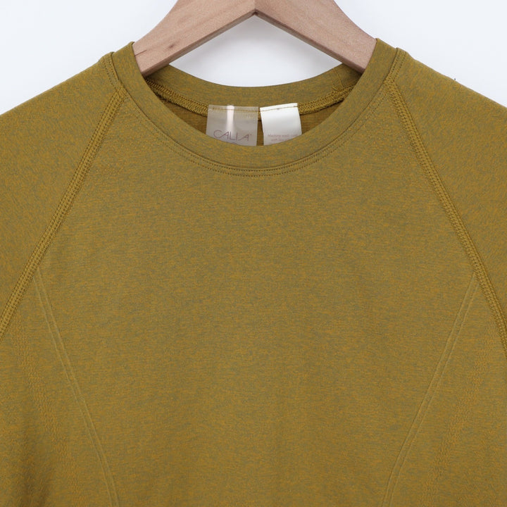 Calia Focus Long Sleeve Olive Bronze Spacedye Seamless Running Top Womens XS NEW