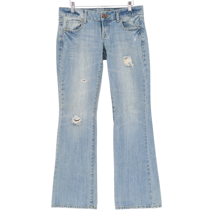 American Eagle Outfitters Jeans Womens 4L Blue Denim Distressed Stretch Straight