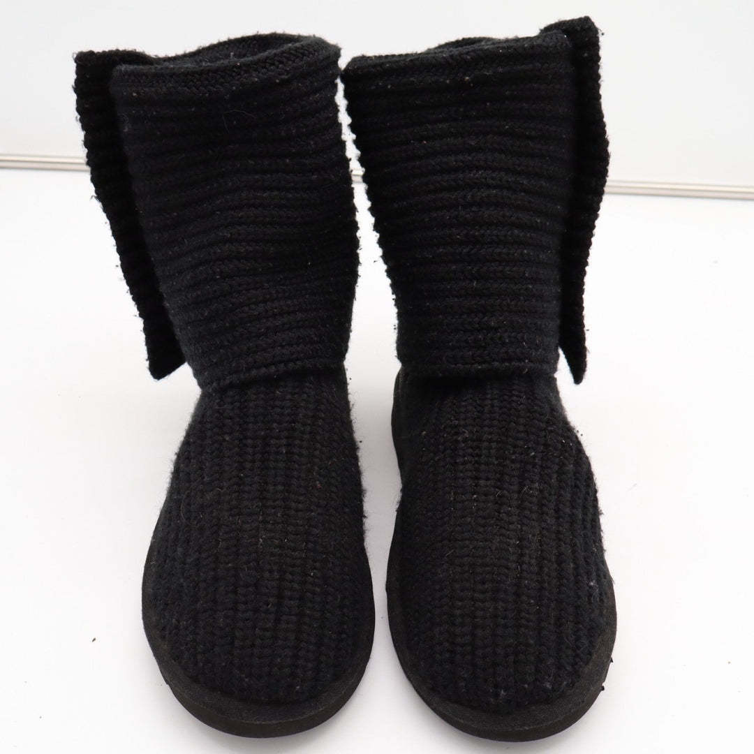 UGG Classic Cardy 5819 Bootie Womens US 9 Black Knitted Buttons Mid Calf Boots