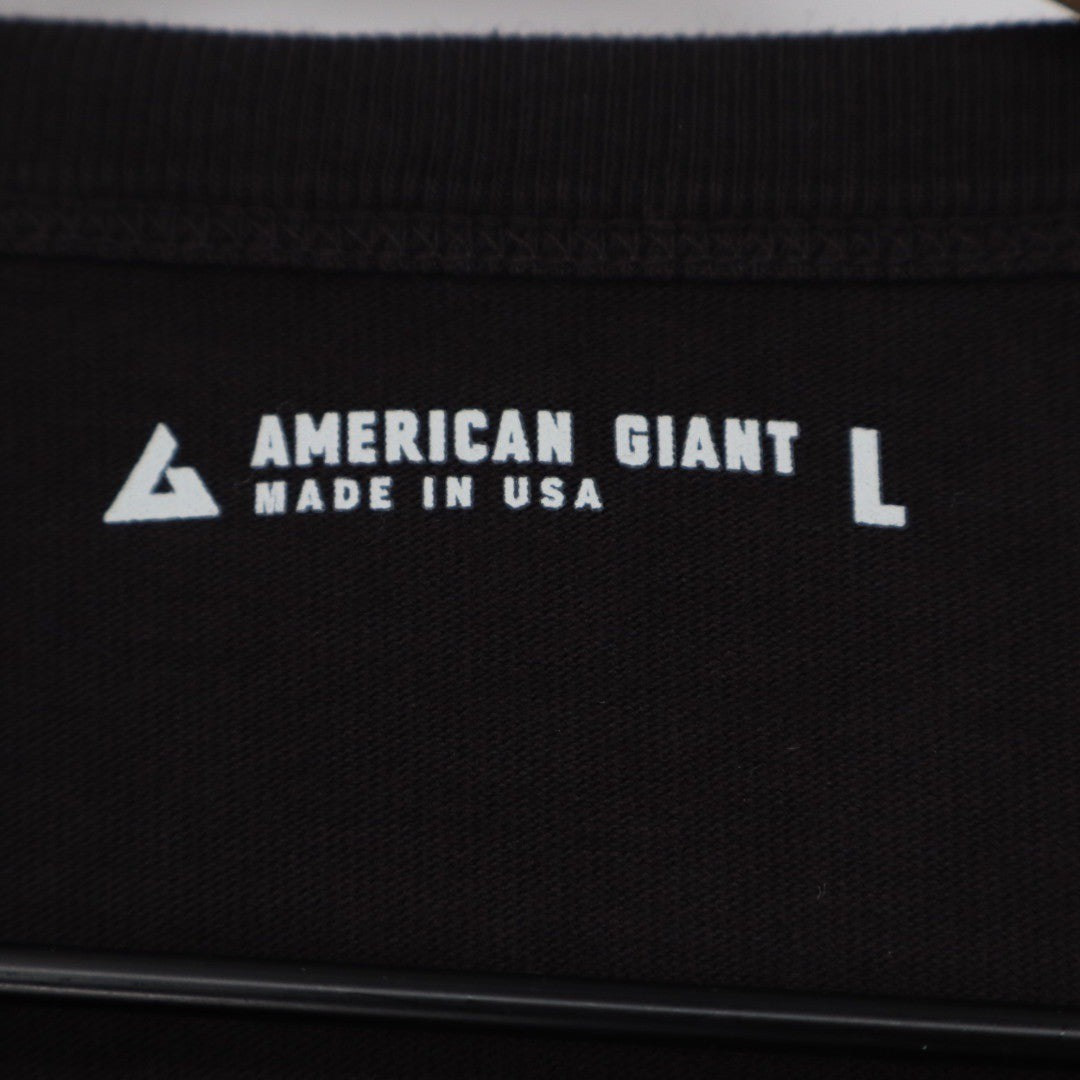 American Giant Crew Neck T Shirt Black Made in USA Size Large Mens Basic Tee