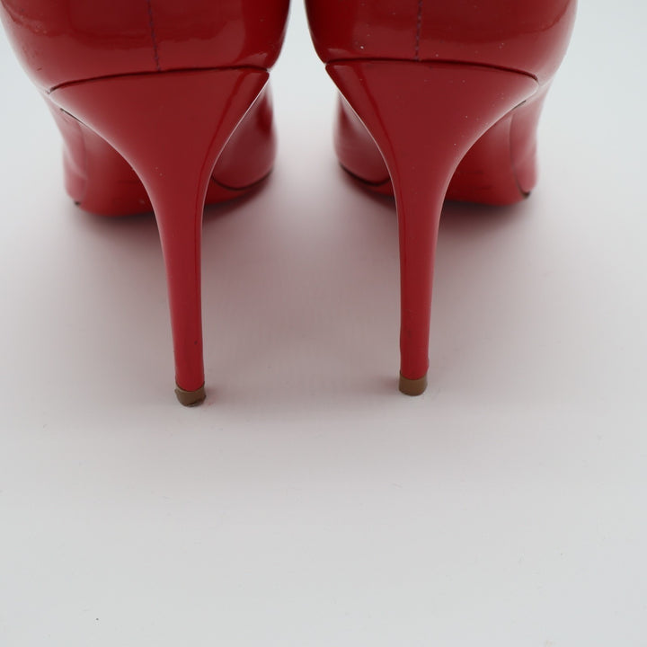 Christian Louboutin Punch Dolly Pump Womens 7.5 Red Patent Leather Stiletto Heel