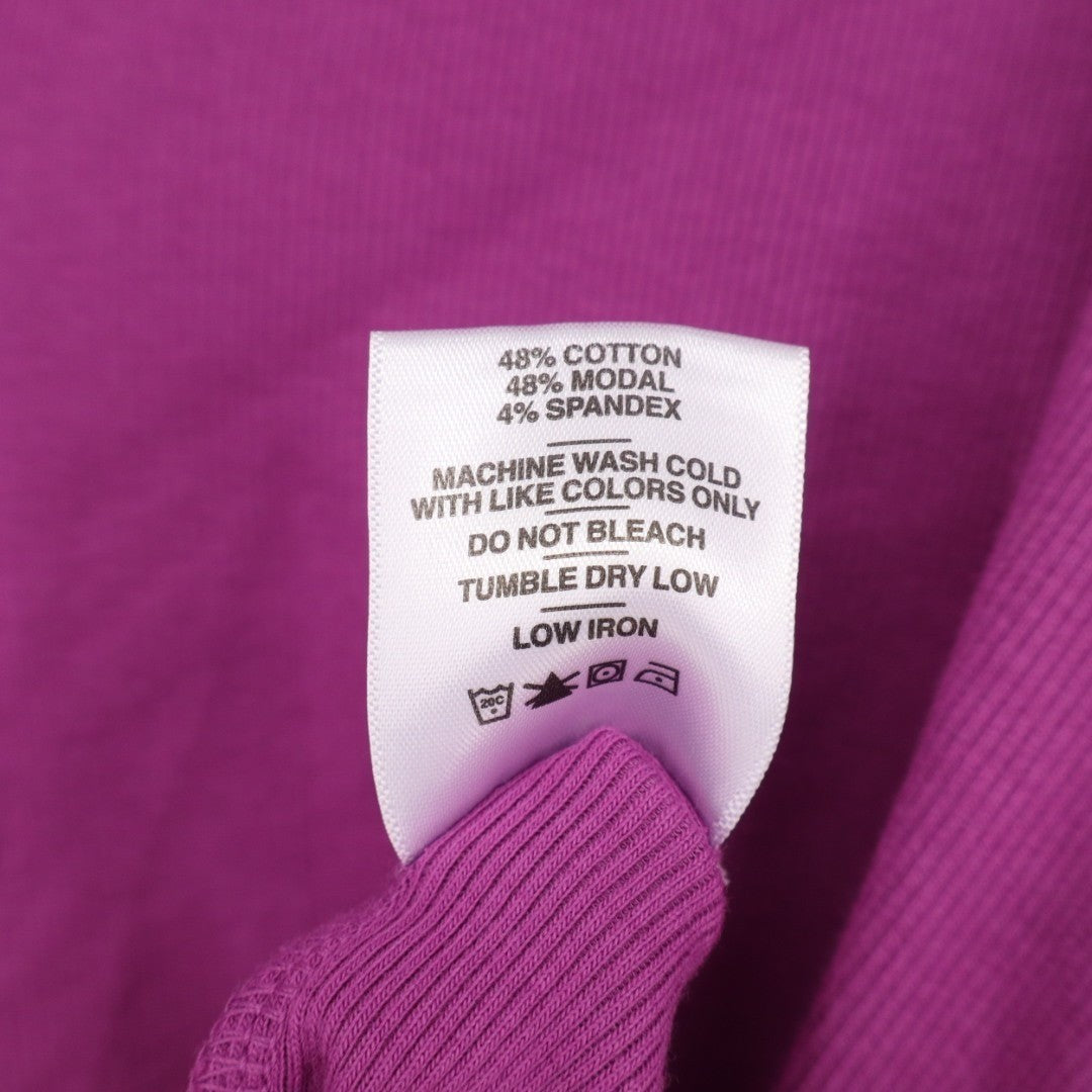 American Giant Luxe Rib V Notch Tee Shirt Womens Large Beauty Berry Relaxed Fit