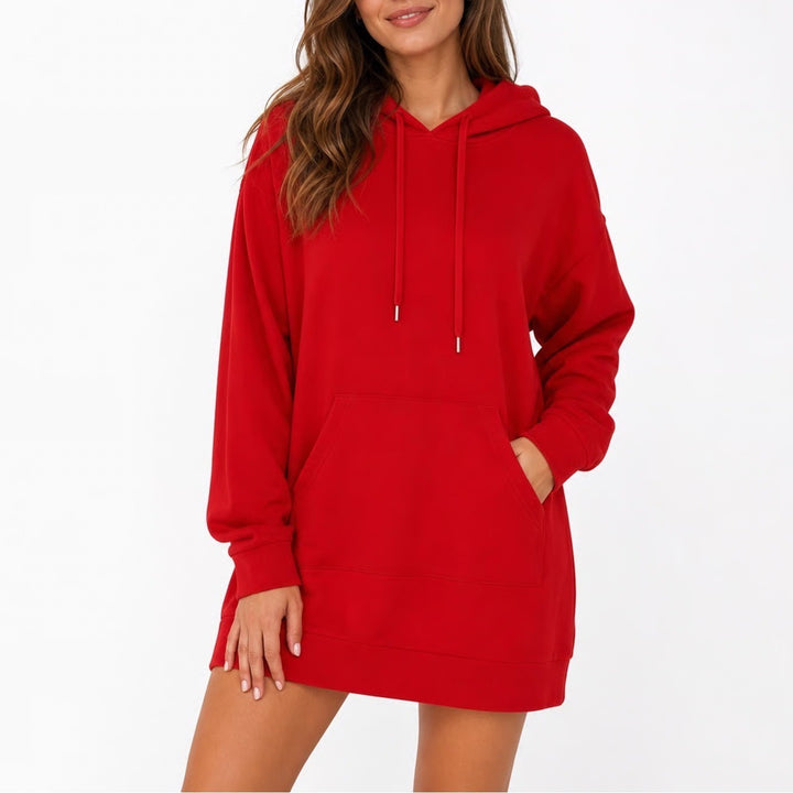 Soho New York & Company Street Red Hoodie Dress Long Sleeve Kangaroo Pocket M