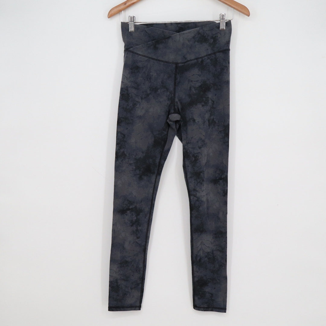 Old Navy Active PowerChill XXL Gray Tie Dye Crossover Waistband Leggings Go-Dry