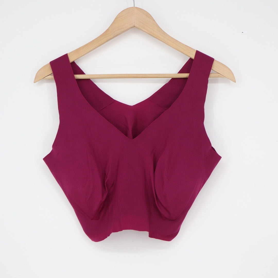 Hanes Ultimate Cool Comfort Wirefree Bralette Berry Magenta 2XL