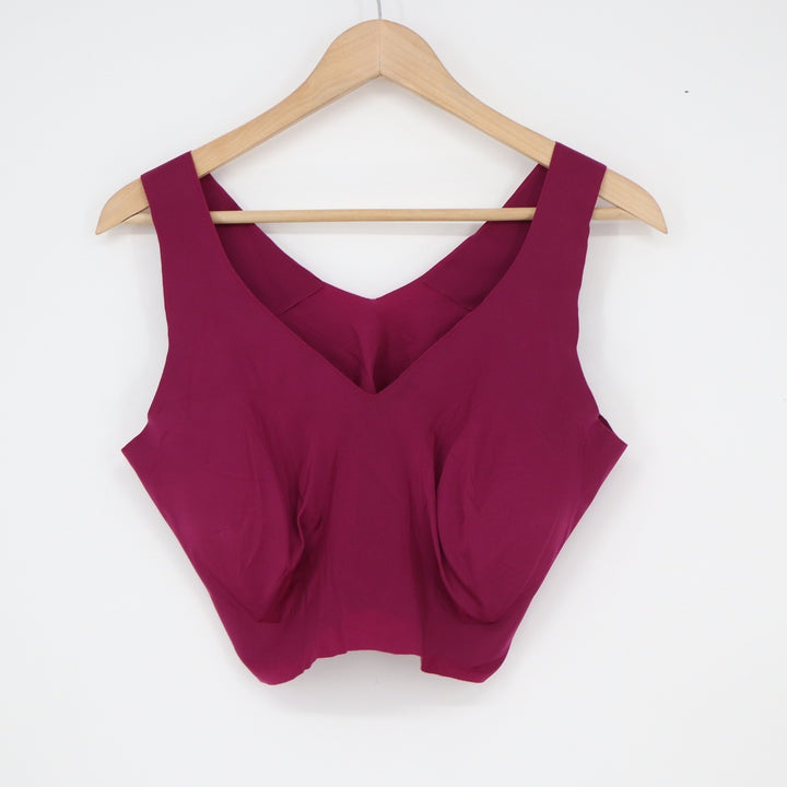 Hanes Ultimate Cool Comfort Wirefree Bralette Berry Magenta 2XL