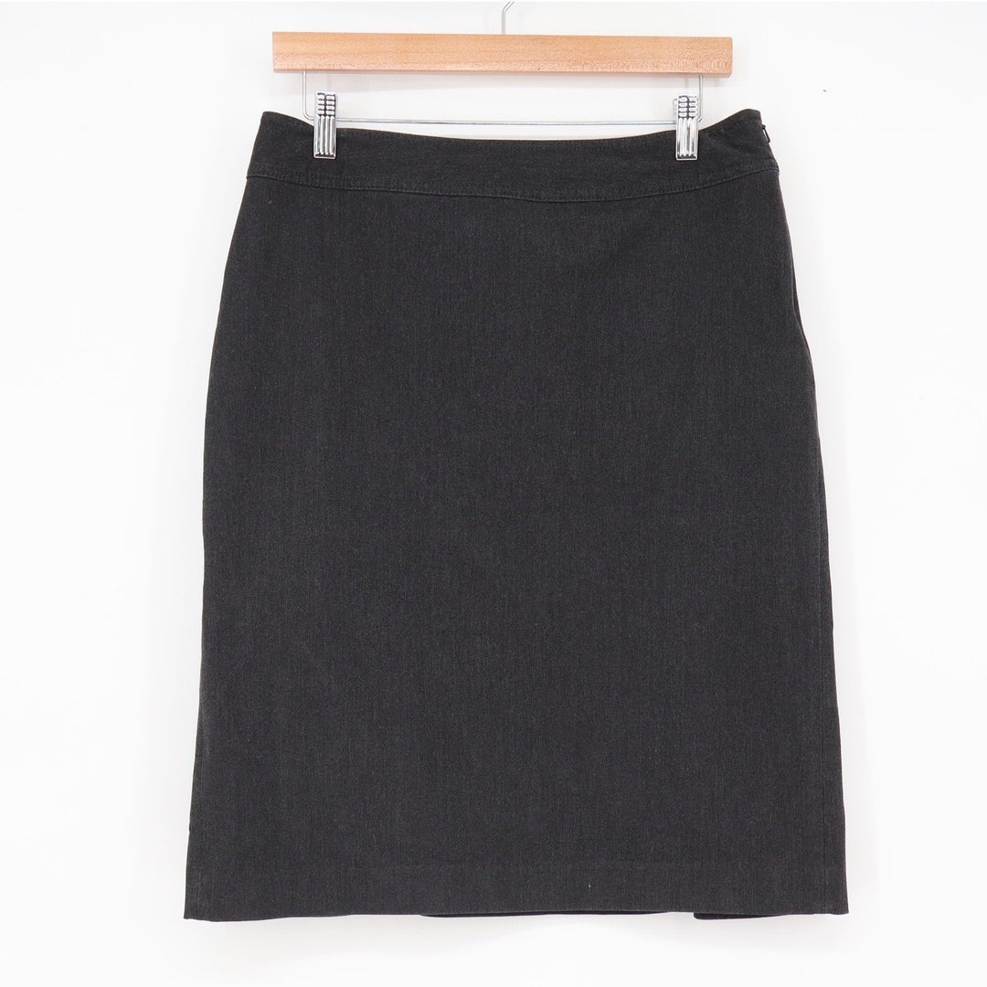Gap Skirt Womens 8 Pencil Charcoal Grey Stretch Cotton Blend Excellent