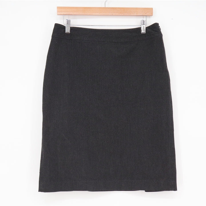 Gap Skirt Womens 8 Pencil Charcoal Grey Stretch Cotton Blend Excellent