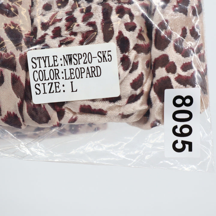 Naked Wardrobe Leopard Print Ruffle Mini Skirt Brown Tan Large L
