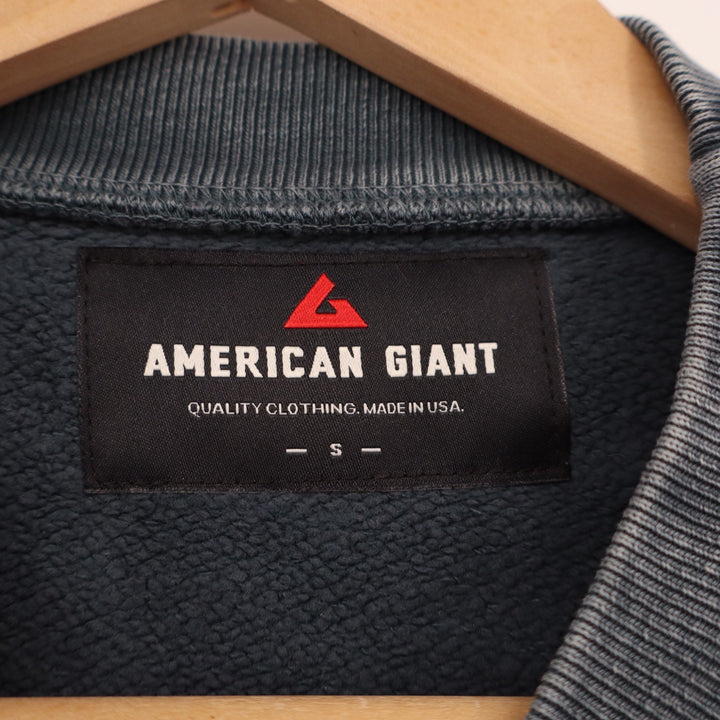 American Giant American Vintage Sweatshirt Unisex S Blue Cotton Fleece Lined