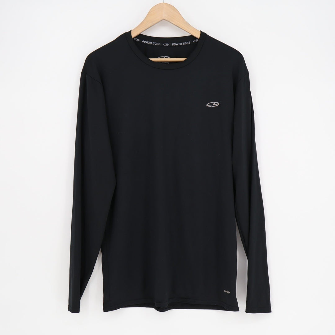 Champion Duo Dry T-Shirt Mens 2XL Black Stretch Long Sleeve Crew Neck Pullover