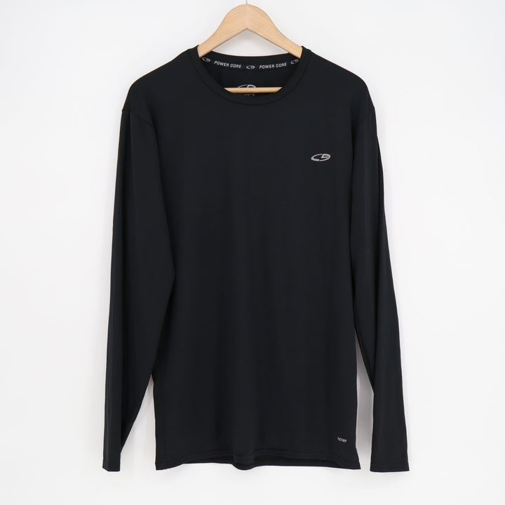 Champion Duo Dry T-Shirt Mens 2XL Black Stretch Long Sleeve Crew Neck Pullover