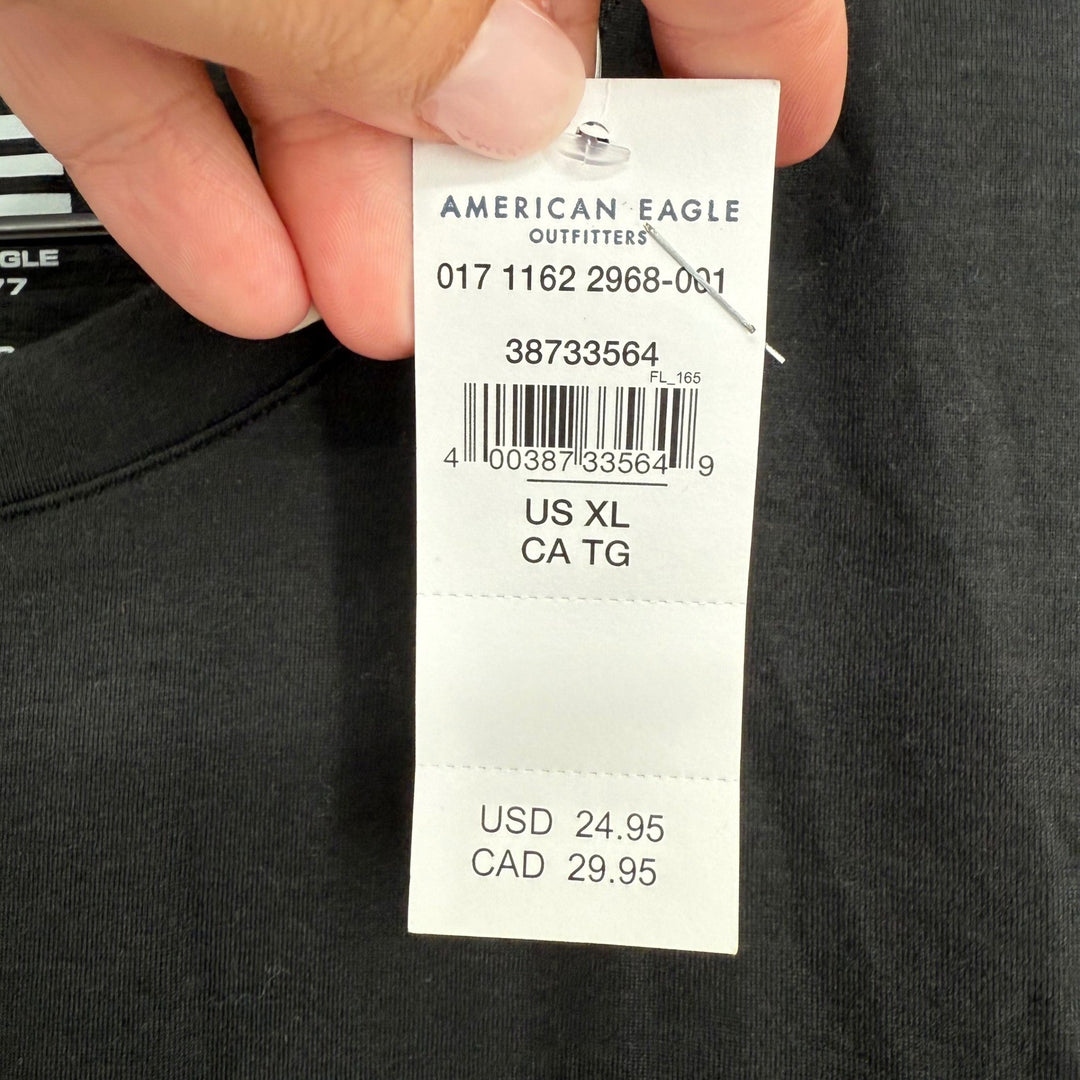 American Eagle Outfitters Men's XL Black Soft Knit T-Shirt Casual Everyday