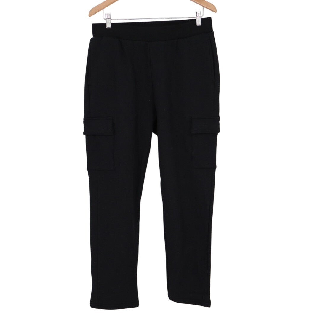 American Giant Sweatpant Womens Large Black Cotton Straight Leg Cargo Pockets