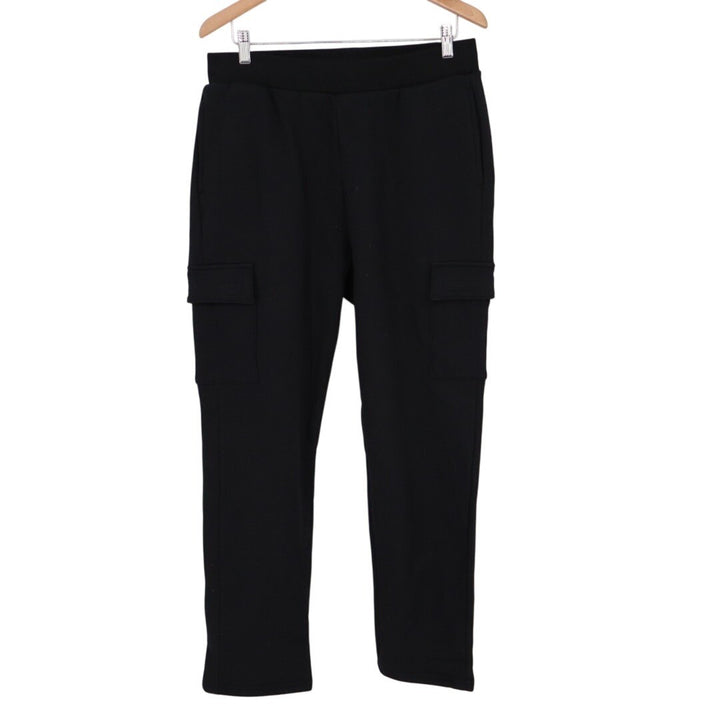American Giant Sweatpant Womens Large Black Cotton Straight Leg Cargo Pockets