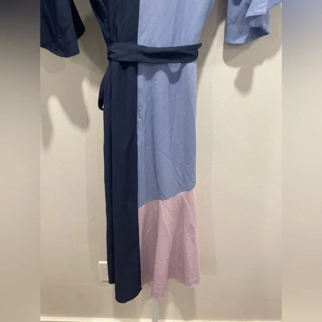 Hutch Colorblock Wrap Dress Size S
