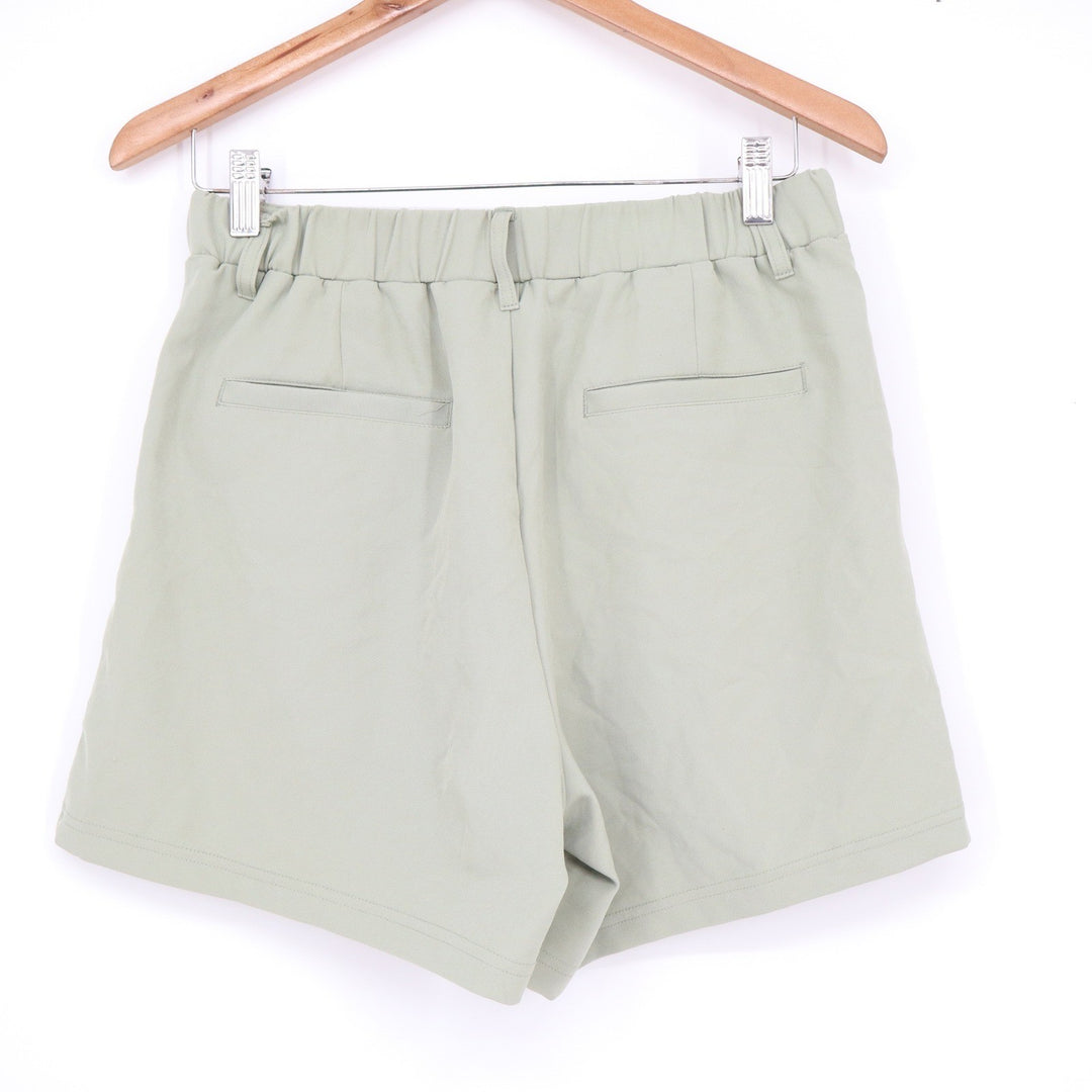 32 Degrees Cool Sage Green Pleated Front High Rise Shorts Womens Small