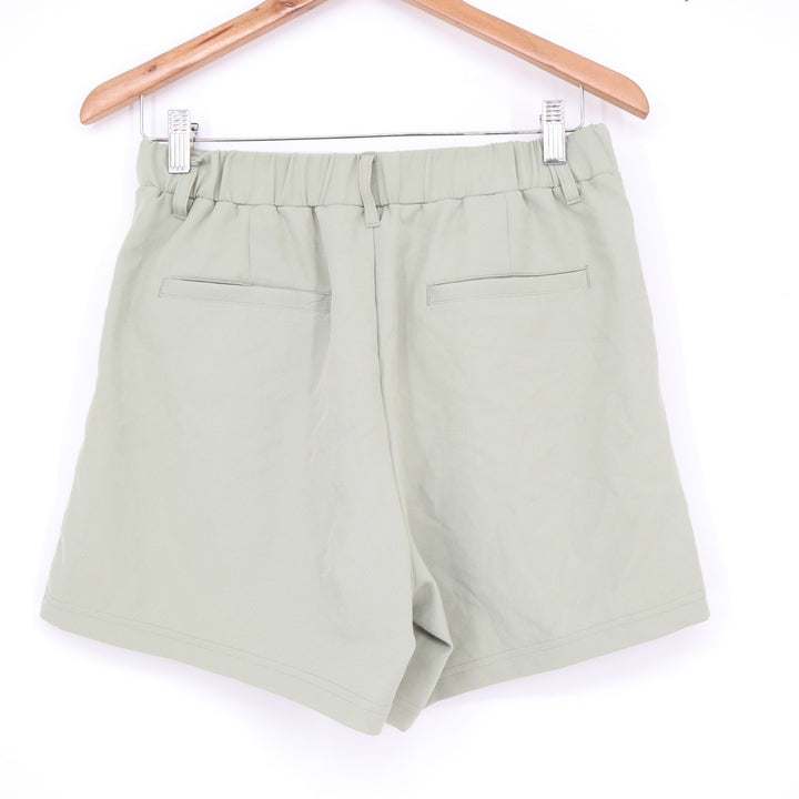 32 Degrees Cool Sage Green Pleated Front High Rise Shorts Womens Small