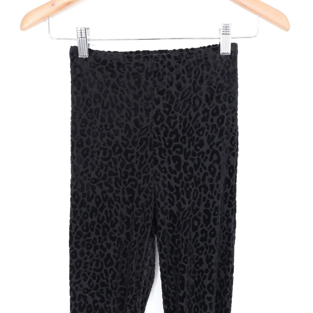 Naked Wardrobe Black Leopard Burnout Velvet High Waist Leggings XS