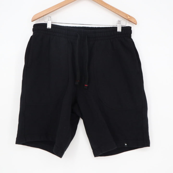 American Giant Sweatshorts Mens M Black Logo Slash Pockets Drawstring Outdoor