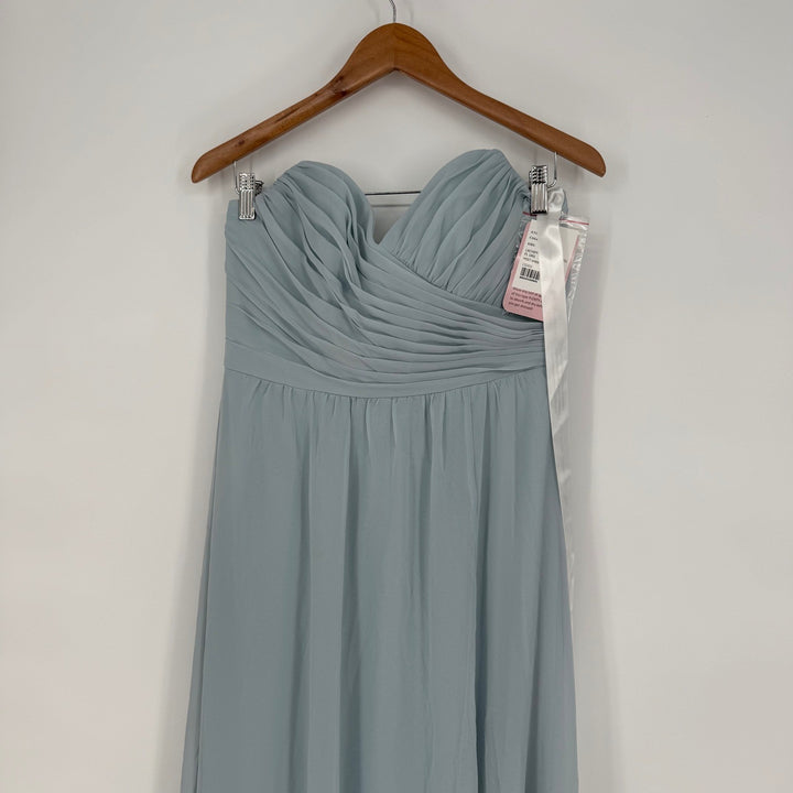 After Six Strapless Pleated Surplice Chiffon Maxi Dress With A-Line Skirt