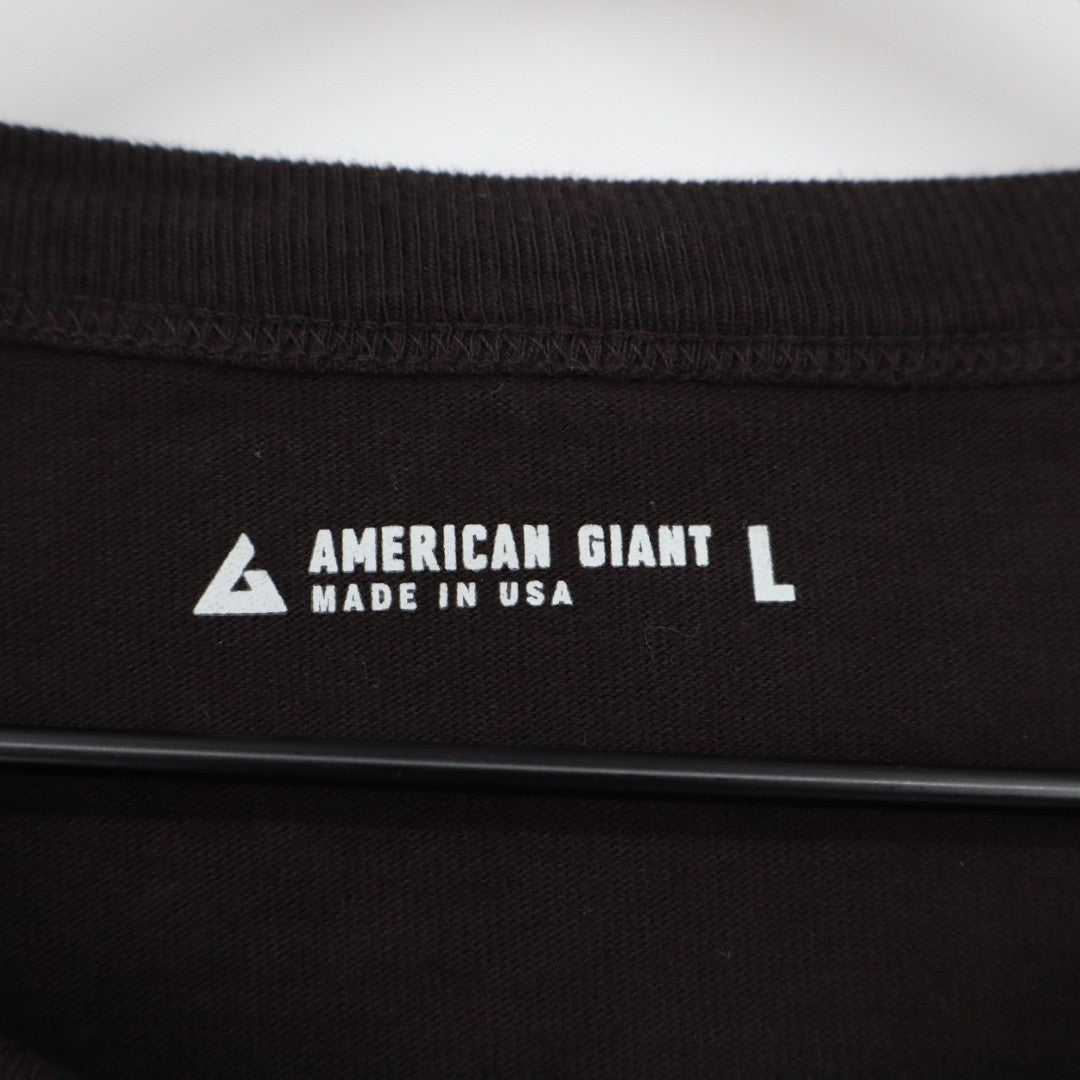 American Giant T-Shirt Men Large Black Cotton Crew Neck Short Sleeve Street Wear