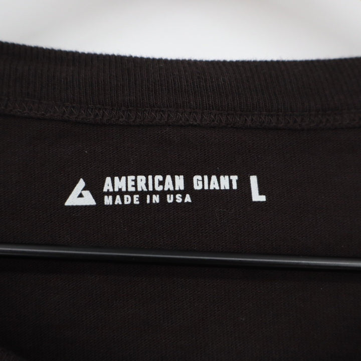 American Giant T-Shirt Men Large Black Cotton Crew Neck Short Sleeve Street Wear