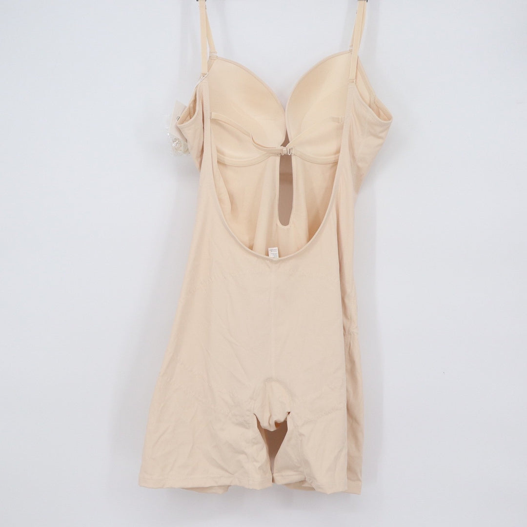 Decorus Women Beige Backless Plunge Shapewear Bodysuit XXL