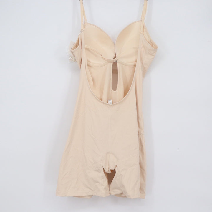 Decorus Women Beige Backless Plunge Shapewear Bodysuit XXL