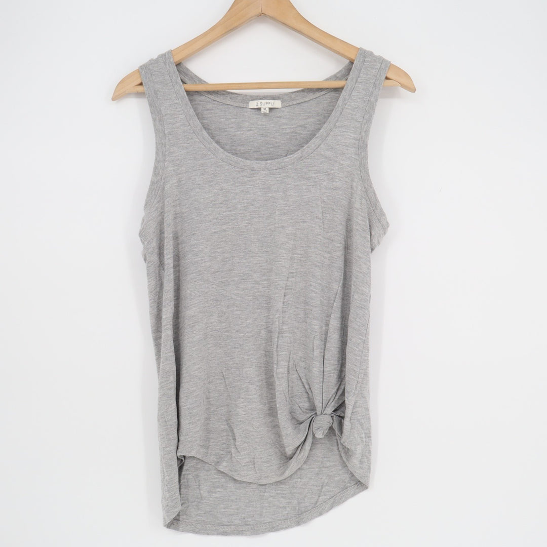 Z Supply Tank Top Womens M Heather Gray Stretch Round Neck Activewear Pullover